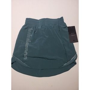 Nwt Womens Lululemon Hotty Hot HR Skirt Long Size 4 Green Special Edition
